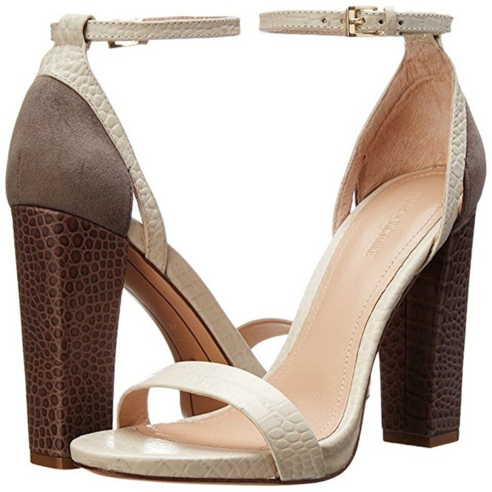 NWOB Pour La Victoire Chase Croc Embossed Platform Sandal
